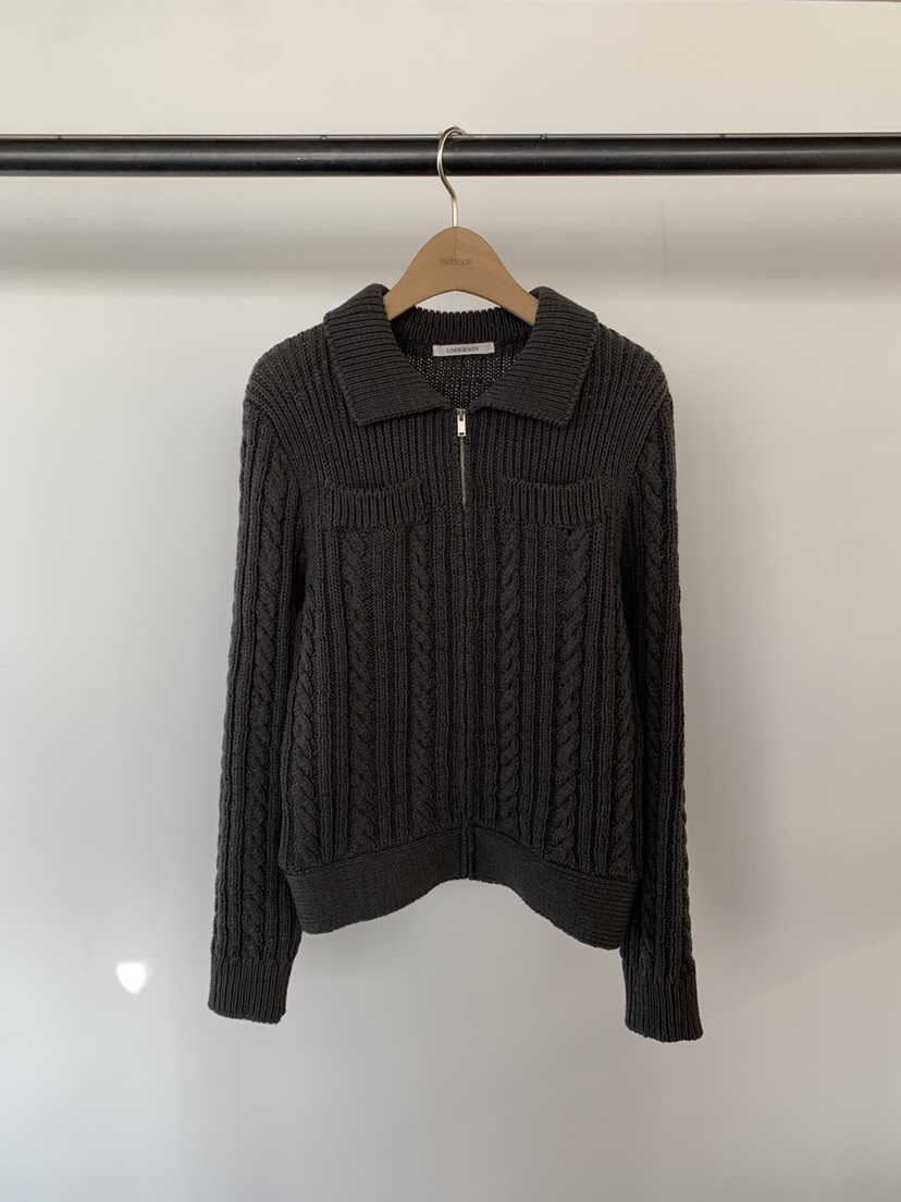 UNDERSON東大門實拍女裝新品休閑時尚熱賣推薦針織衫拉鏈UNDERSON針織衫圖色2