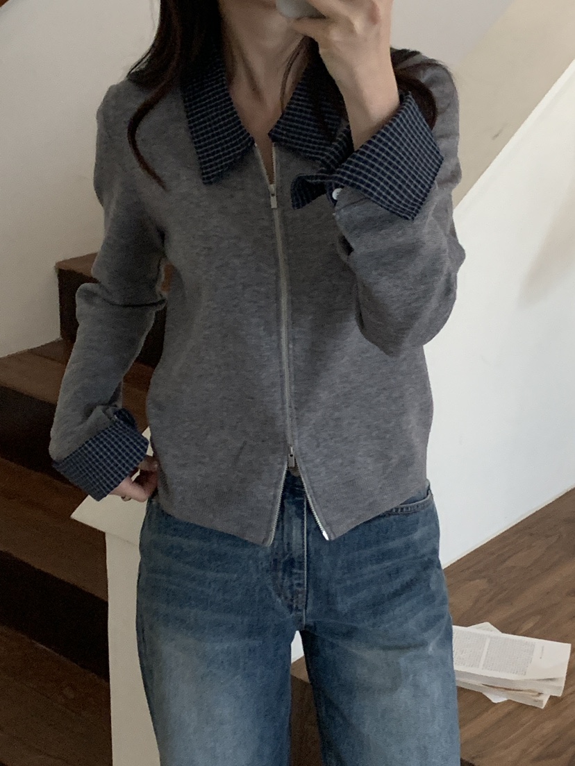 CICI東大門代購女裝新品熱賣職業時尚26春夏休閑針織衫拉鏈Ci Ci針織衫