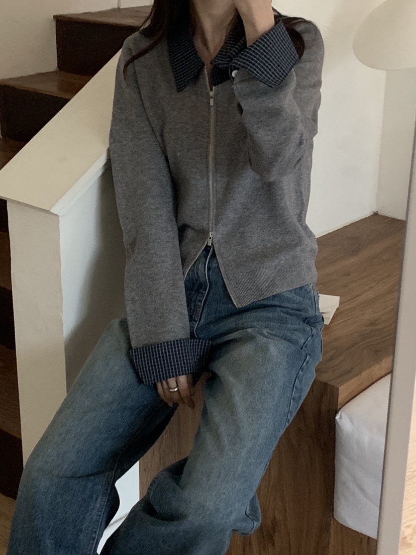 CICI東大門代購女裝新品熱賣職業時尚26春夏休閑針織衫拉鏈Ci Ci針織衫