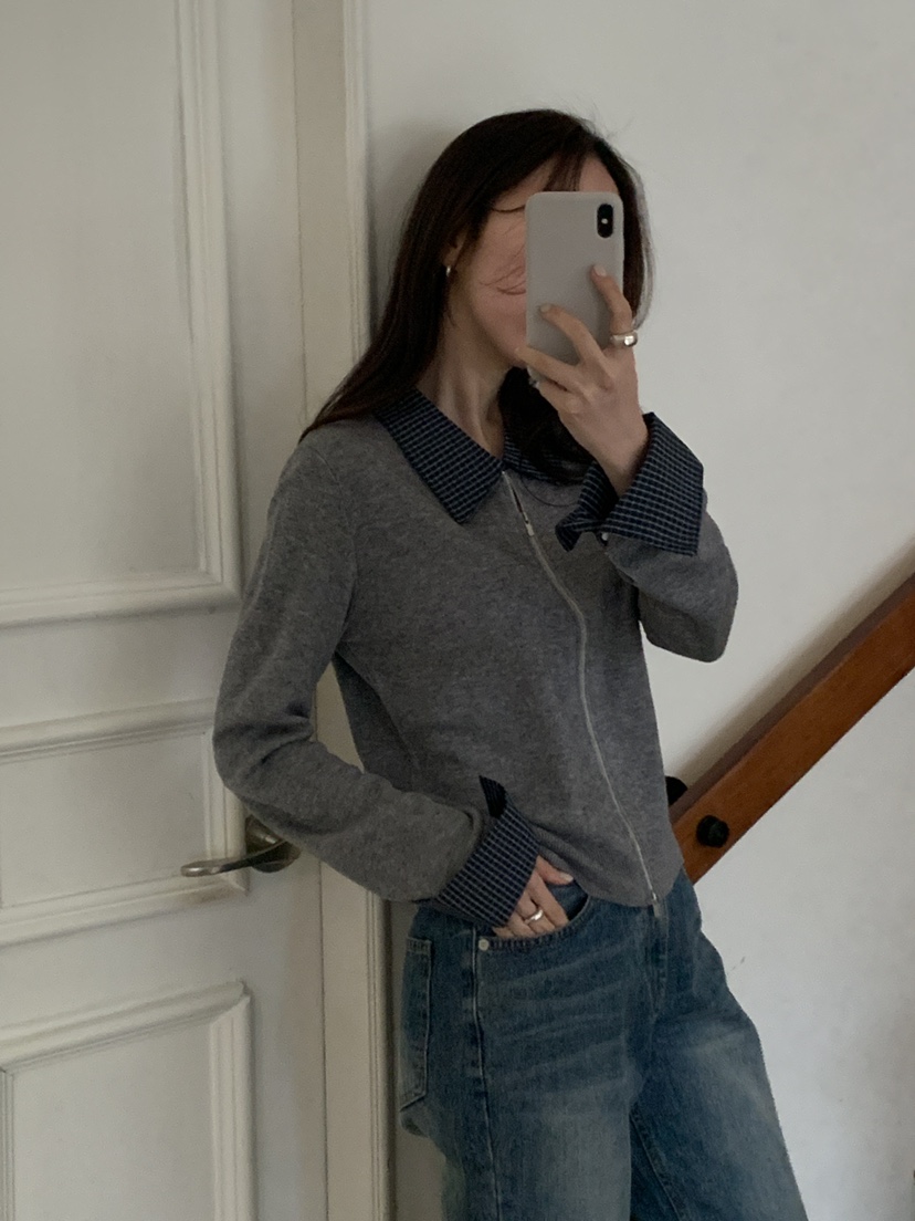 CICI東大門代購女裝新品熱賣職業時尚26春夏休閑針織衫拉鏈Ci Ci針織衫