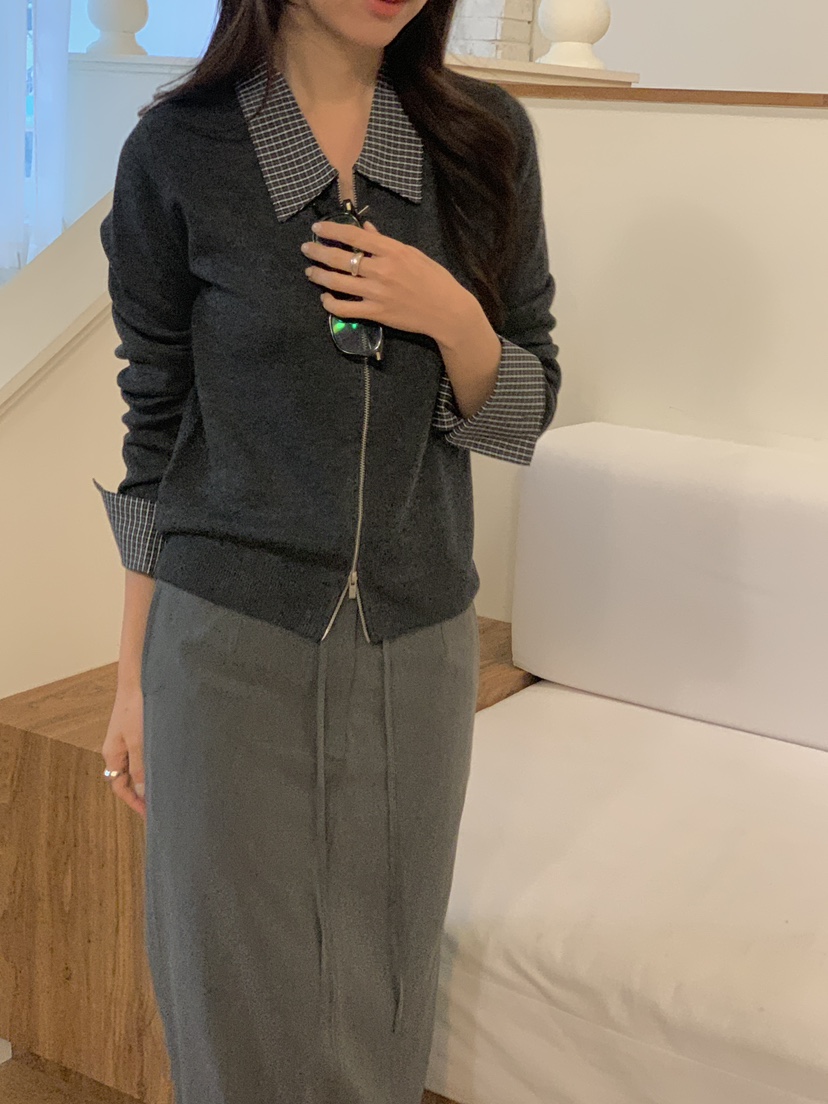 CICI東大門代購女裝新品熱賣職業時尚26春夏休閑針織衫拉鏈Ci Ci針織衫