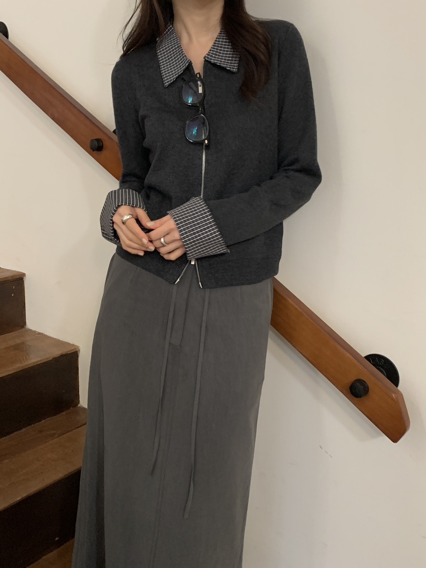 CICI東大門代購女裝新品熱賣職業時尚26春夏休閑針織衫拉鏈Ci Ci針織衫