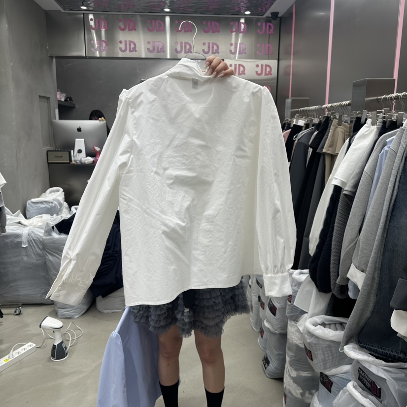 JUDYQUE東大門實拍女士新品26春夏真品休閑襯衫蕾絲衫系帶JUDYQUE襯衫/蕾絲衫