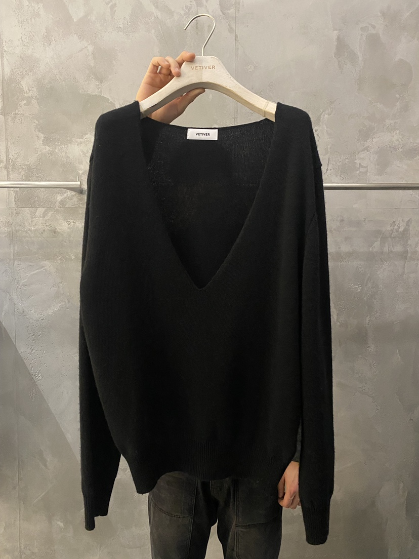 THE VETIVER-A東大門實拍女士新款真品休閑26春夏針織衫V領VETIVER針織衫圖色2黑色