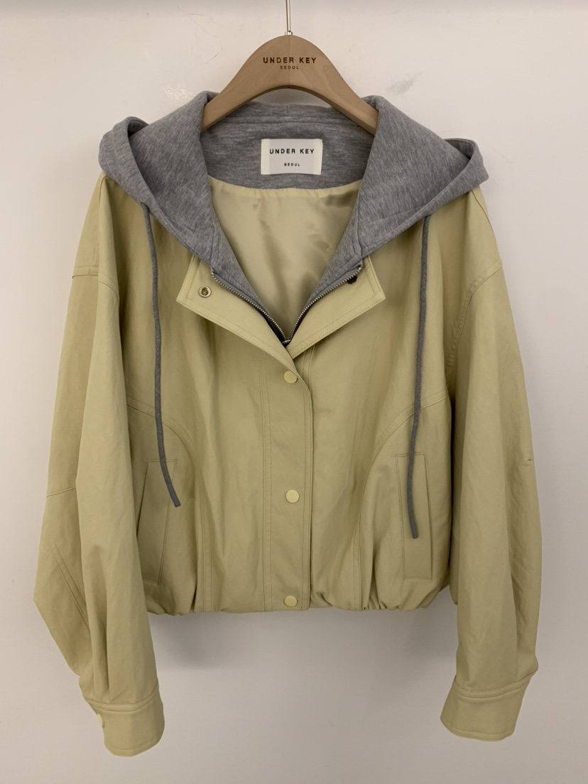UNDER KEY東大門實拍女裝新品推薦真品休閑夾克連帽衫皮革UNDER KEY夾克圖色2