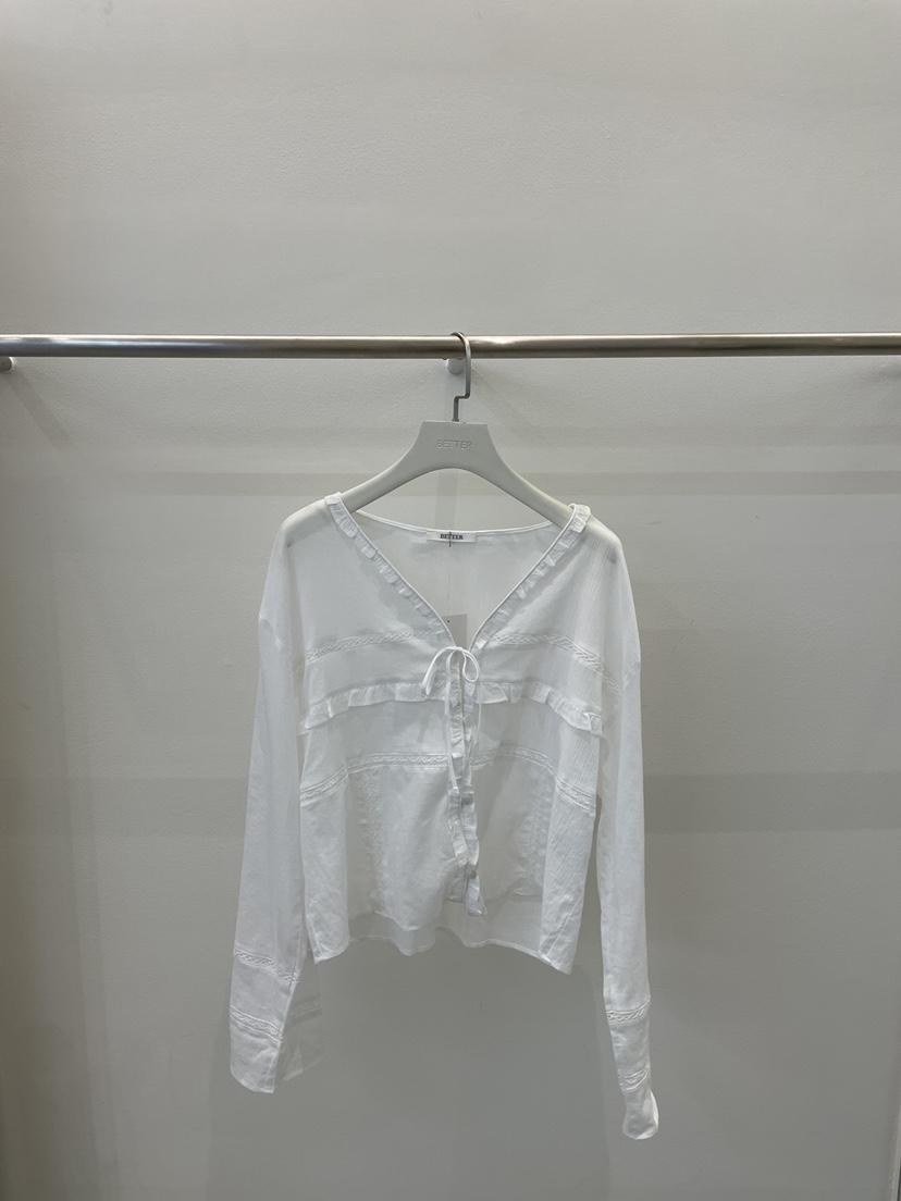 BETTER韓國代購女士新款休閑26春夏時尚職業人氣襯衫蕾絲衫BETTER襯衫/蕾絲衫圖色1