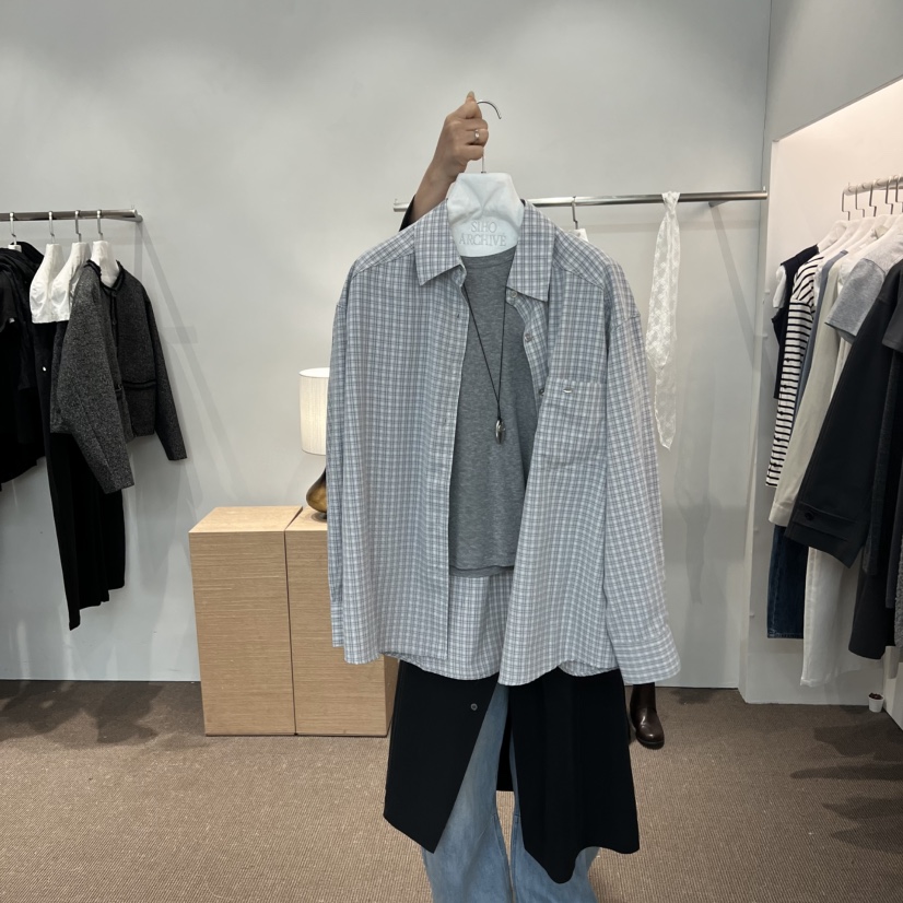 SIHO ARCHIVE東大門實拍女士新品26春夏襯衫蕾絲衫不含內搭格子SIHO ARCHIVE襯衫/蕾絲衫圖色2