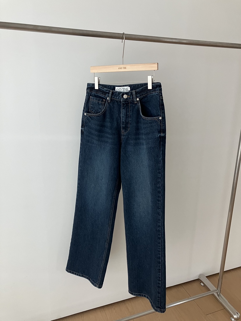 AND THE韓國直郵女裝新款推薦職業26春夏熱賣真品牛仔褲AND THE牛仔褲圖色1