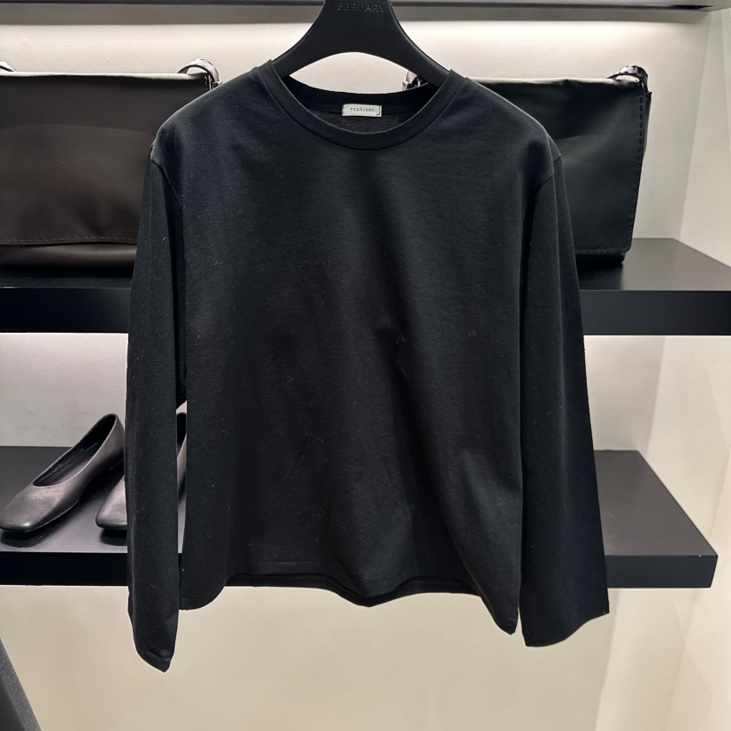FEBRUARY 11東大門直郵女裝新品休閑熱賣推薦職業長袖T恤FEBRUARY 11長袖T恤圖色2黑色