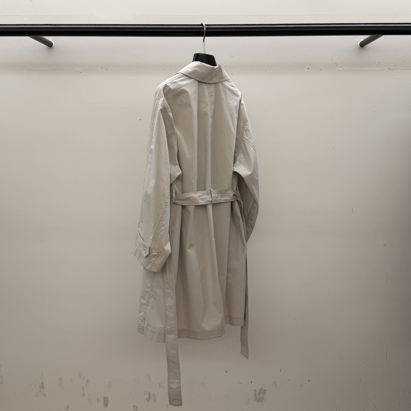 ID東大門代購女士新品推薦休閑職業時尚26春夏長款風衣含腰帶ID長款風衣