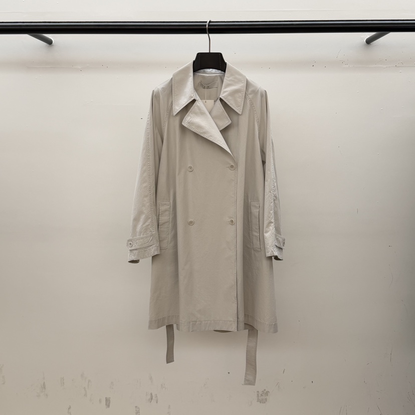 ID東大門代購女士新品推薦休閑職業時尚26春夏長款風衣含腰帶ID長款風衣圖色1