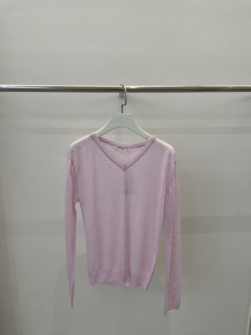 BETTER東大門實拍女裝新款熱賣推薦人氣時尚休閑長袖T恤V領BETTER長袖T恤圖色2