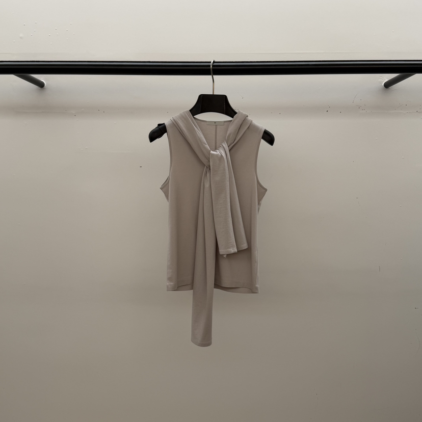 ID韓國代購女士新品職業26春夏時尚推薦吊帶背心含圍巾V領ID吊帶/背心圖色2