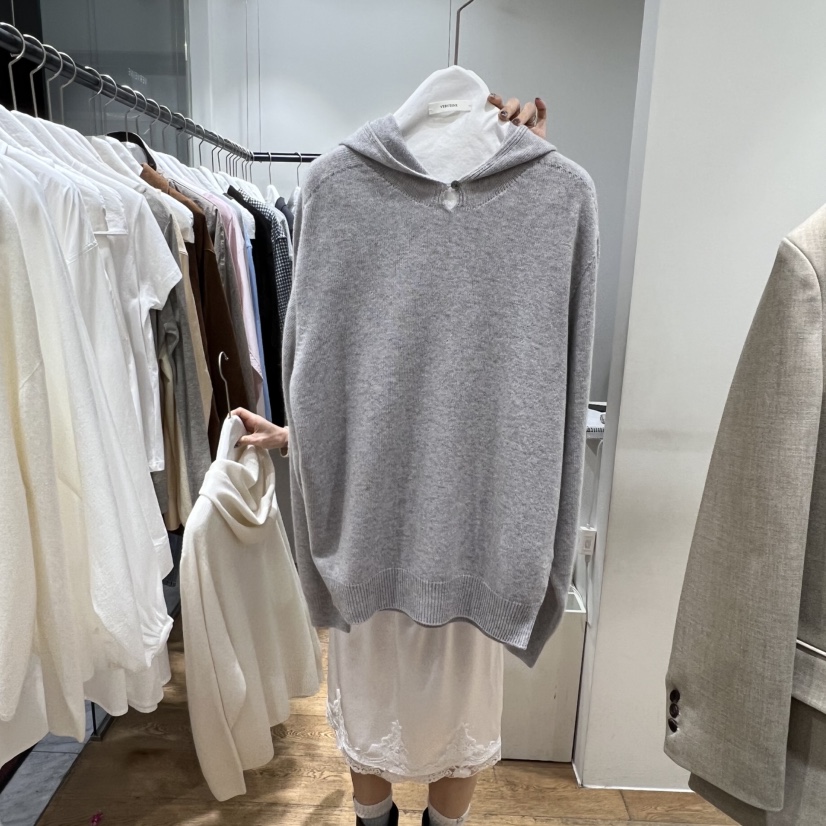 VERVEINE韓國直郵女士新款推薦職業真品針織衫連帽衫紐扣VERVEINE針織衫圖色3