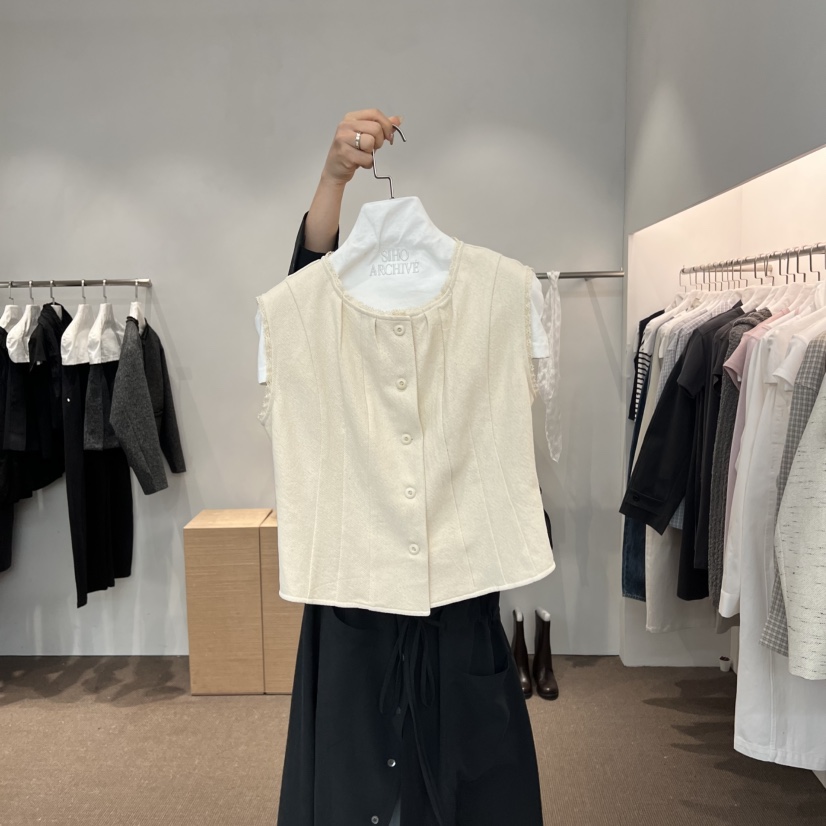 SIHO ARCHIVE韓國直郵女士新款休閑真品時尚職業馬甲亞麻SIHO ARCHIVE馬甲圖色1