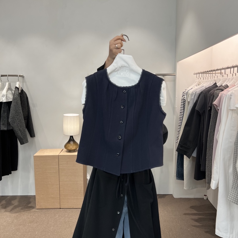 SIHO ARCHIVE韓國直郵女士新款休閑真品時尚職業馬甲亞麻SIHO ARCHIVE馬甲圖色2