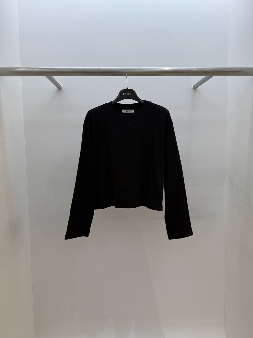 EDIT韓國代購女裝新品推薦26春夏職業真品休閑人氣長袖T恤EDIT長袖T恤圖色4黑色