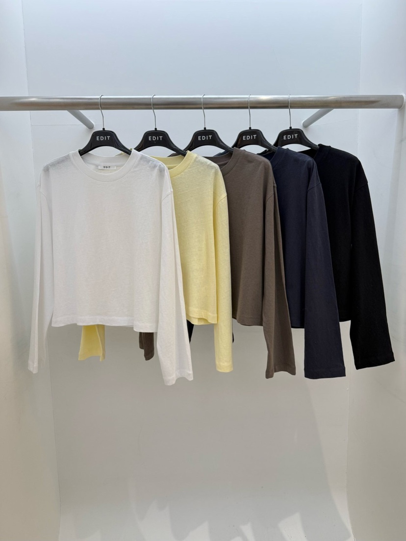 EDIT韓國代購女裝新品推薦26春夏職業真品休閑人氣長袖T恤EDIT長袖T恤圖色5左三色