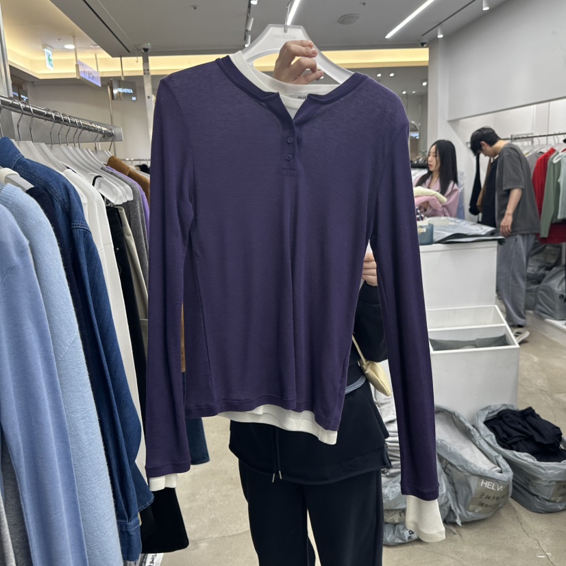 HELVETICA東大門代購女裝新品推薦真品26春夏長袖T恤不含內搭HELVETICA長袖T恤圖色1