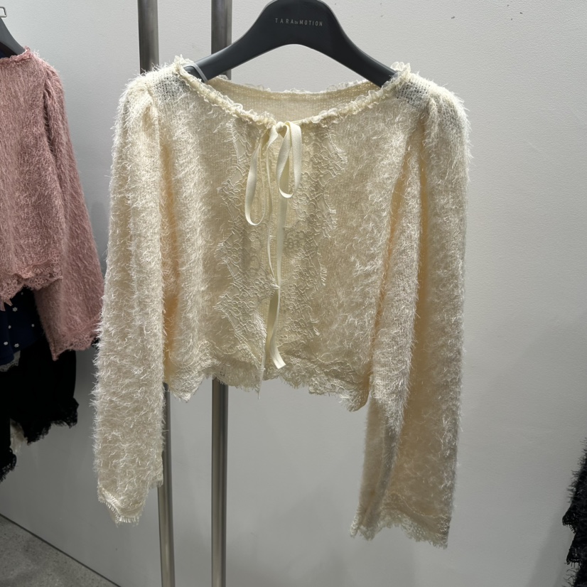 TARABY MOTION韓國代購女裝新款熱賣真品針織衫蕾絲開衫TARABY MOTION針織衫圖色2