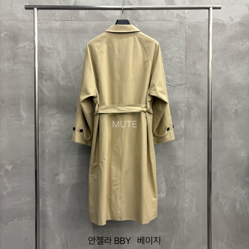MUTE-P東大門實拍女士新品真品時尚推薦休閑長款風衣含腰帶MUTE長款風衣