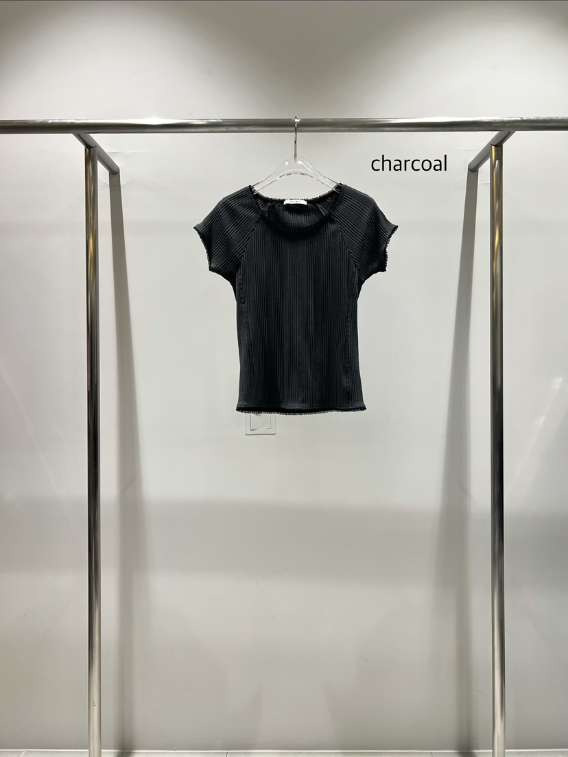 CESTLAVIE東大門代購女裝新款真品26春夏休閑熱賣T恤蕾絲CESTLAVIET恤圖色2墨色