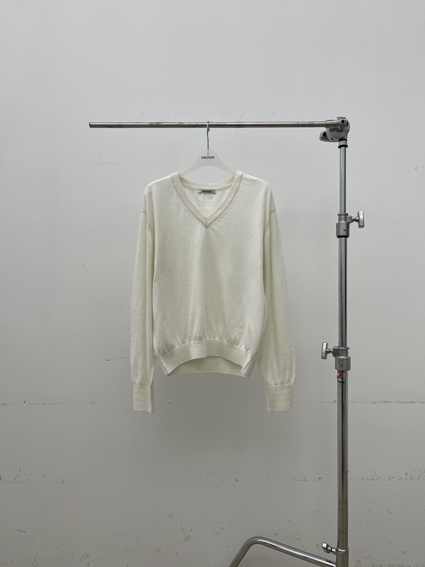 ATMOSPHERE東大門直郵女士新款26春夏推薦休閑針織衫V領真絲ATMOSPHERE/BLING針織衫圖色1