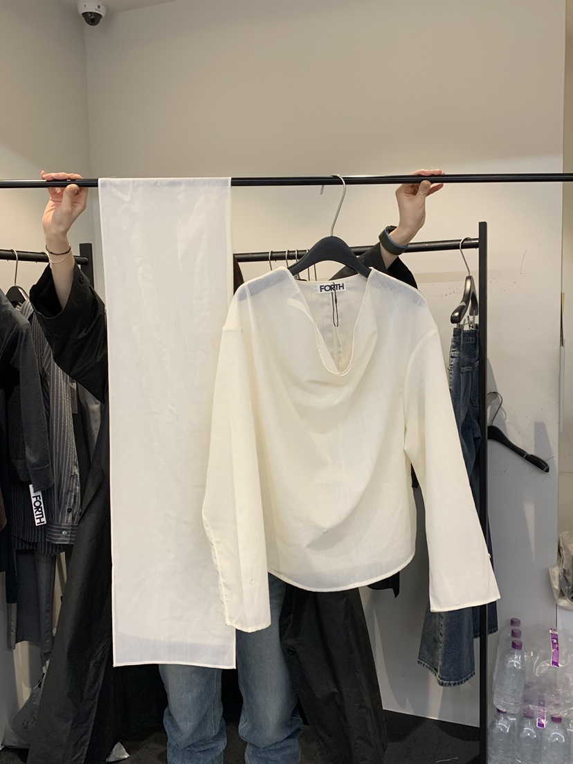 FORTH韓國直郵女士新品休閑熱賣真品26春夏襯衫蕾絲衫含圍巾FORTH襯衫/蕾絲衫圖色1