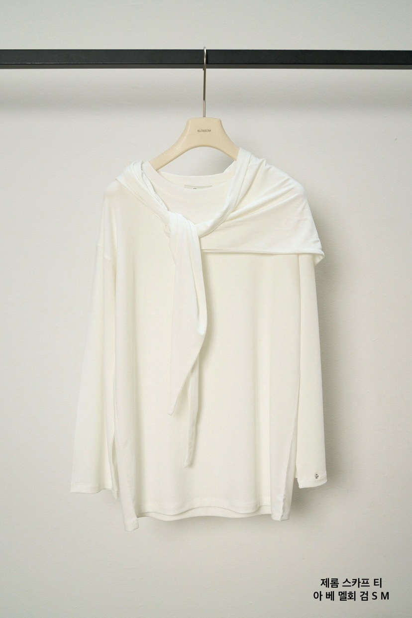 BLOSSOM東大門代購女士新品時尚推薦職業熱賣長袖T恤含圍巾BLOSSOM長袖T恤圖色1