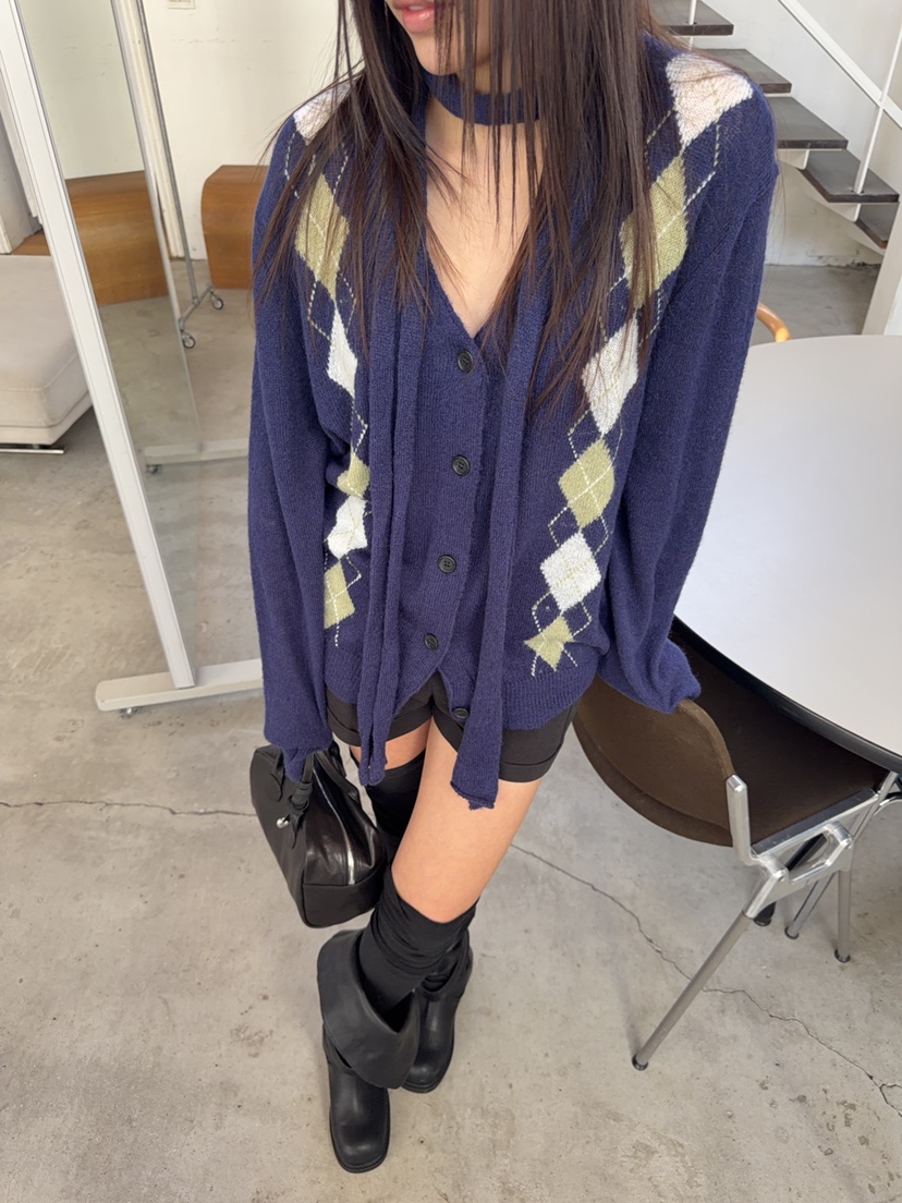 ACME東大門代購女士新品休閑人氣真品熱賣職業針織衫含脖帶ACME針織衫