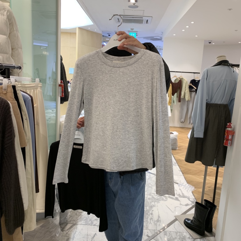 ALMOND東大門實拍女裝新品推薦26春夏真品職業長袖T恤柔軟ALMOND長袖T恤圖色2