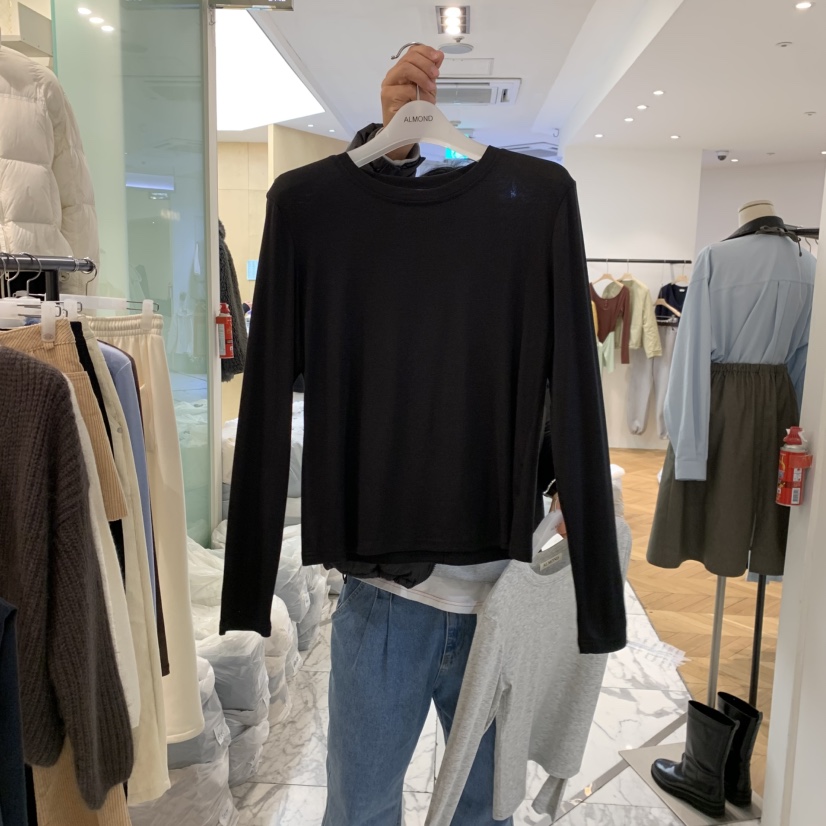 ALMOND東大門實拍女裝新品推薦26春夏真品職業長袖T恤柔軟ALMOND長袖T恤圖色3