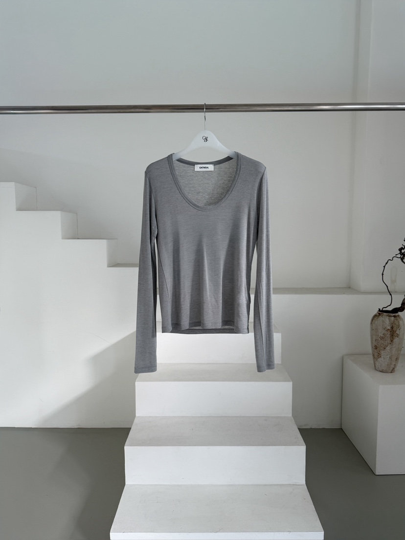 OATMEAL東大門代購女士新品休閑真品推薦時尚26春夏長袖T恤OATMEAL長袖T恤圖色1