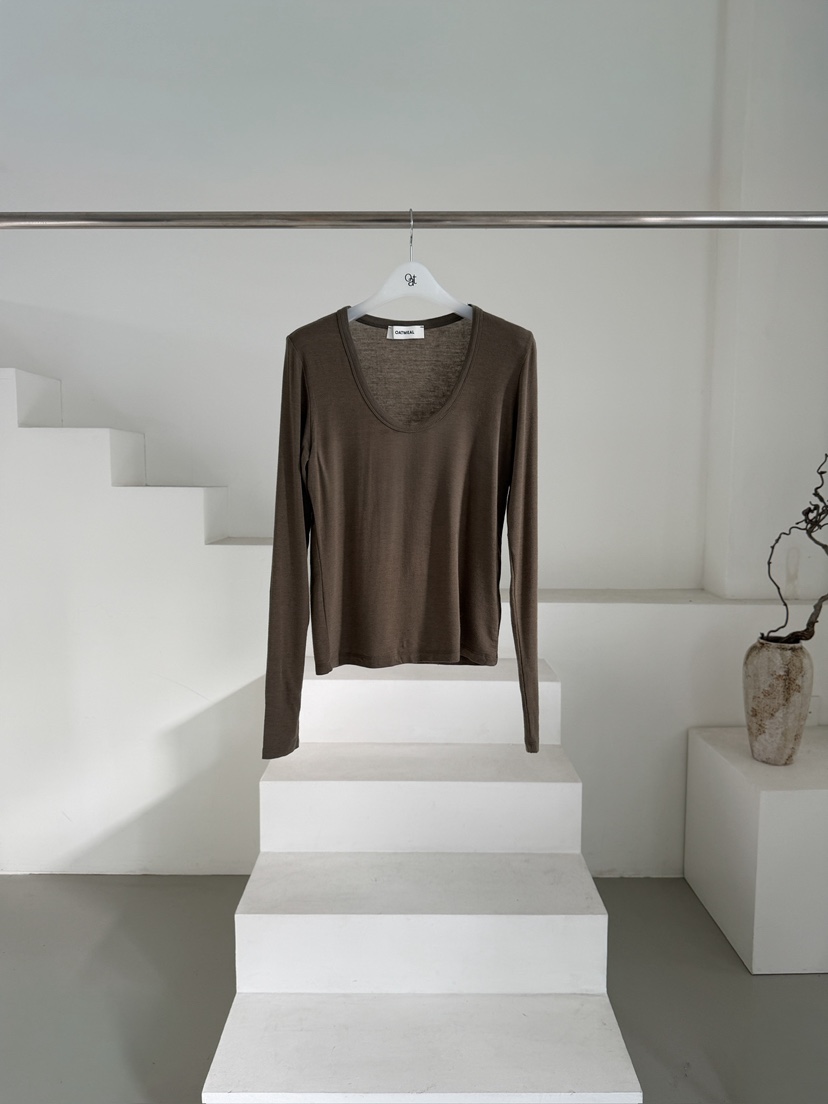 OATMEAL東大門代購女士新品休閑真品推薦時尚26春夏長袖T恤OATMEAL長袖T恤圖色4