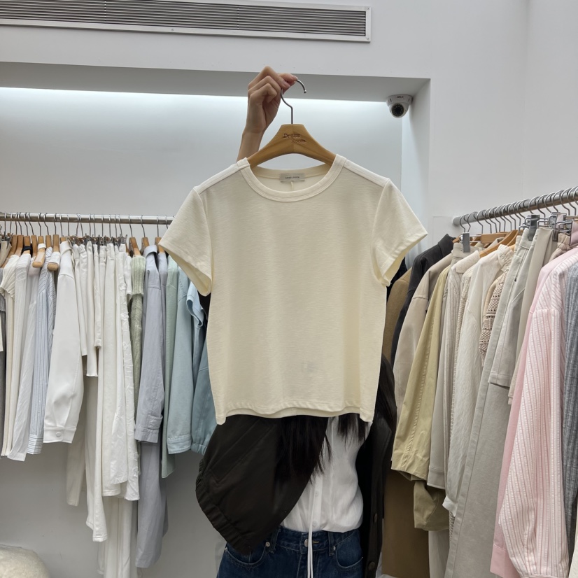 DRESS ROOM東大門代購女士新款時尚26春夏休閑熱賣人氣T恤DRESS ROOMT恤圖色1