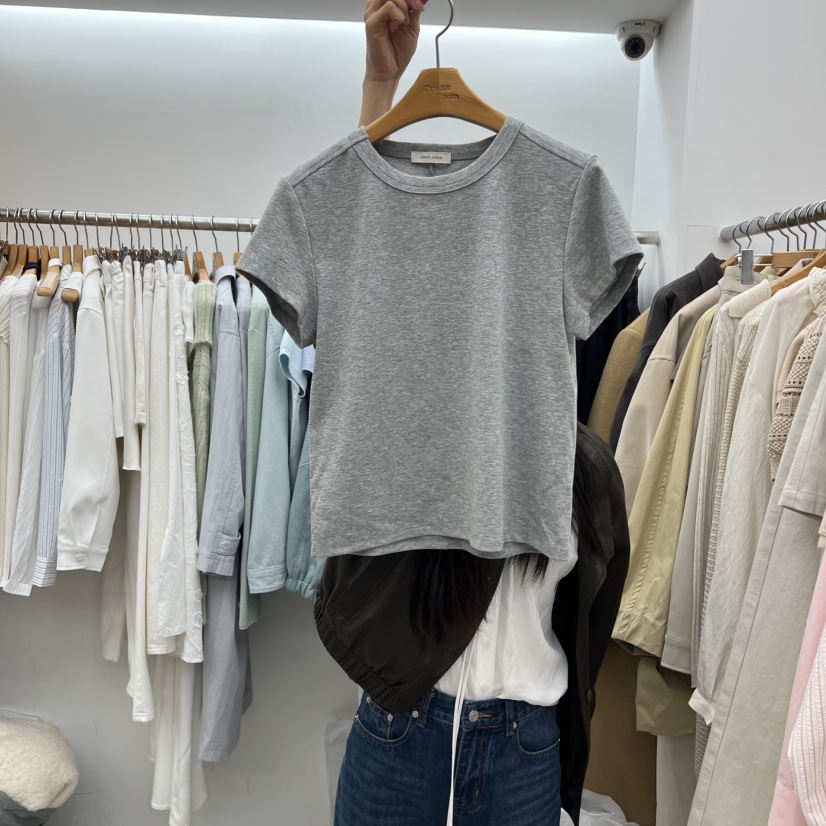 DRESS ROOM東大門代購女士新款時尚26春夏休閑熱賣人氣T恤DRESS ROOMT恤圖色2