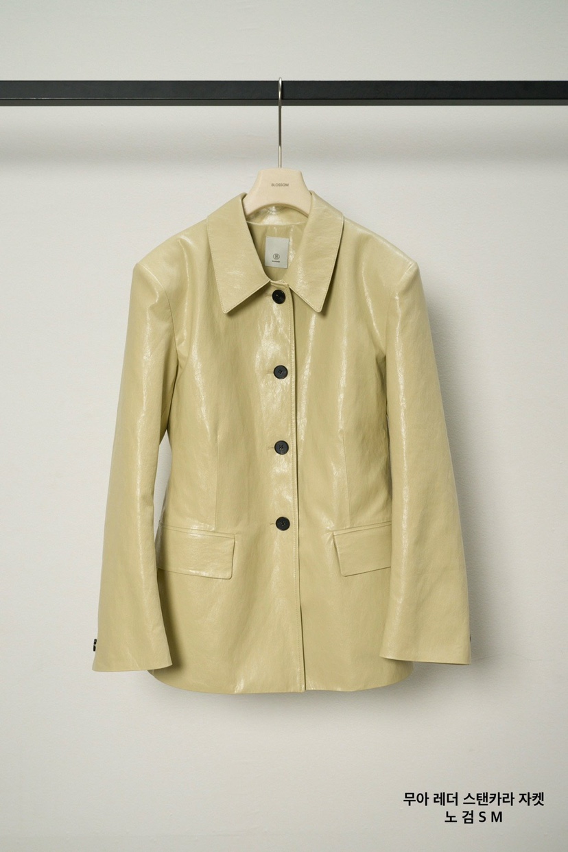 BLOSSOM韓國代購女裝新品人氣職業休閑熱賣真品時尚皮衣皮革BLOSSOM皮衣圖色1