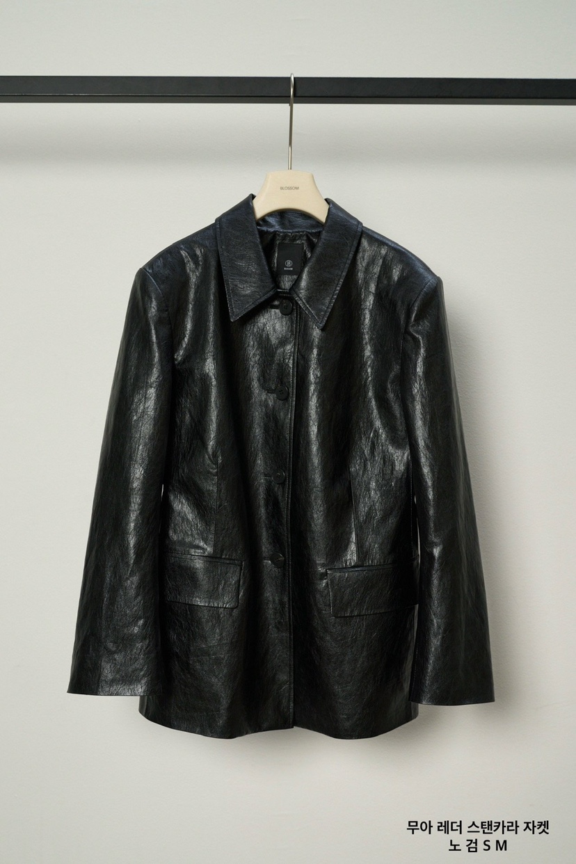 BLOSSOM韓國代購女裝新品人氣職業休閑熱賣真品時尚皮衣皮革BLOSSOM皮衣圖色2