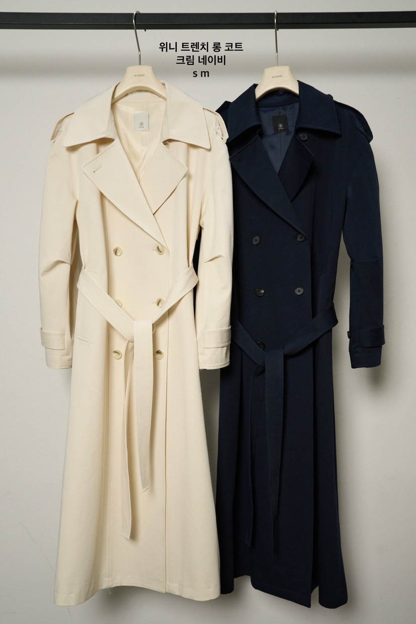 BLOSSOM東大門實拍女裝新款人氣真品職業推薦長款風衣含腰帶BLOSSOM長款風衣