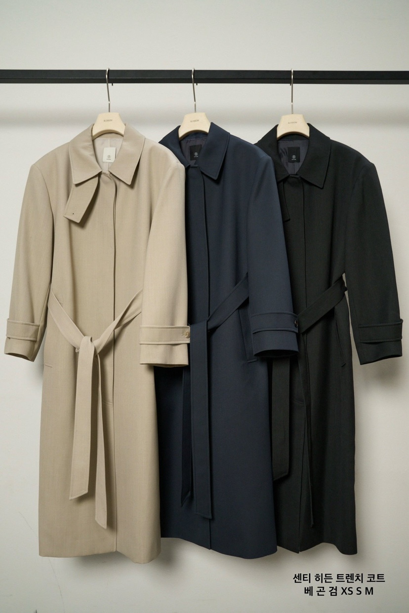 BLOSSOM韓國直郵女士新品真品26春夏熱賣時尚長款風衣含腰帶BLOSSOM長款風衣