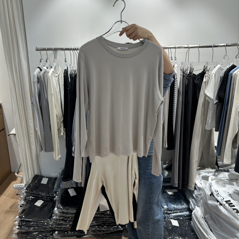 STORIES東大門直郵女士新品時尚26春夏休閑職業熱賣長袖T恤STORIES長袖T恤圖色2