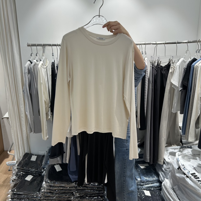 STORIES東大門直郵女士新品時尚26春夏休閑職業熱賣長袖T恤STORIES長袖T恤圖色3