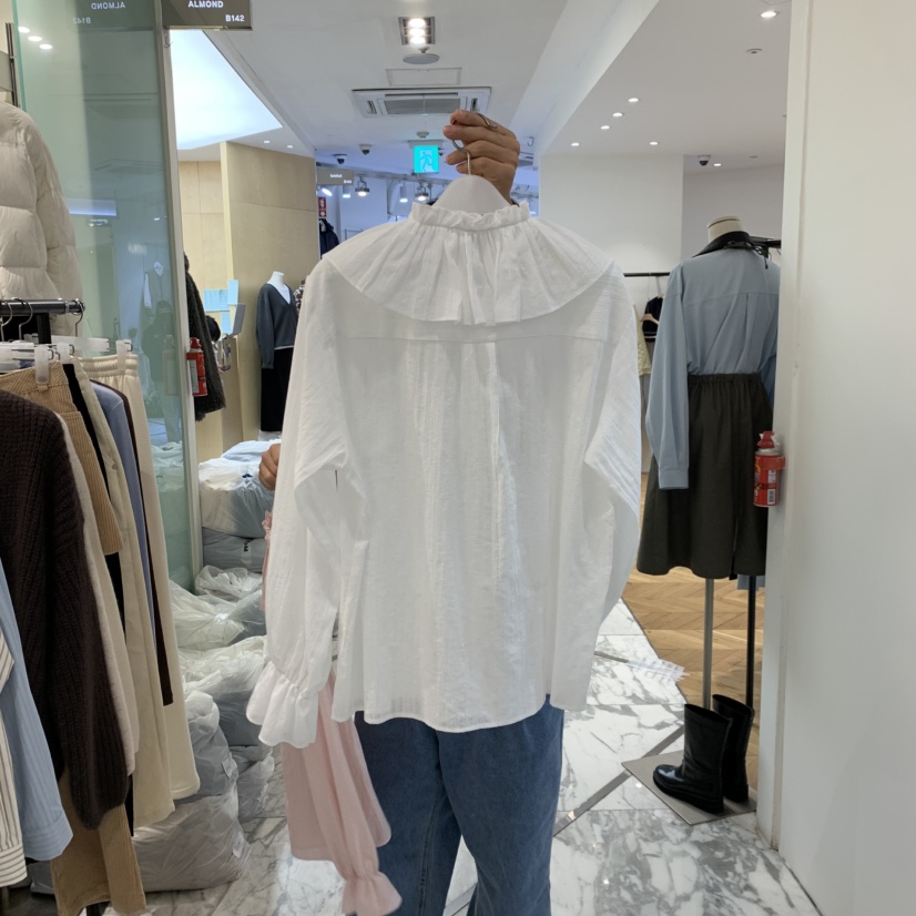 ALMOND東大門直郵女裝新品職業人氣休閑時尚推薦襯衫蕾絲衫ALMOND襯衫/蕾絲衫