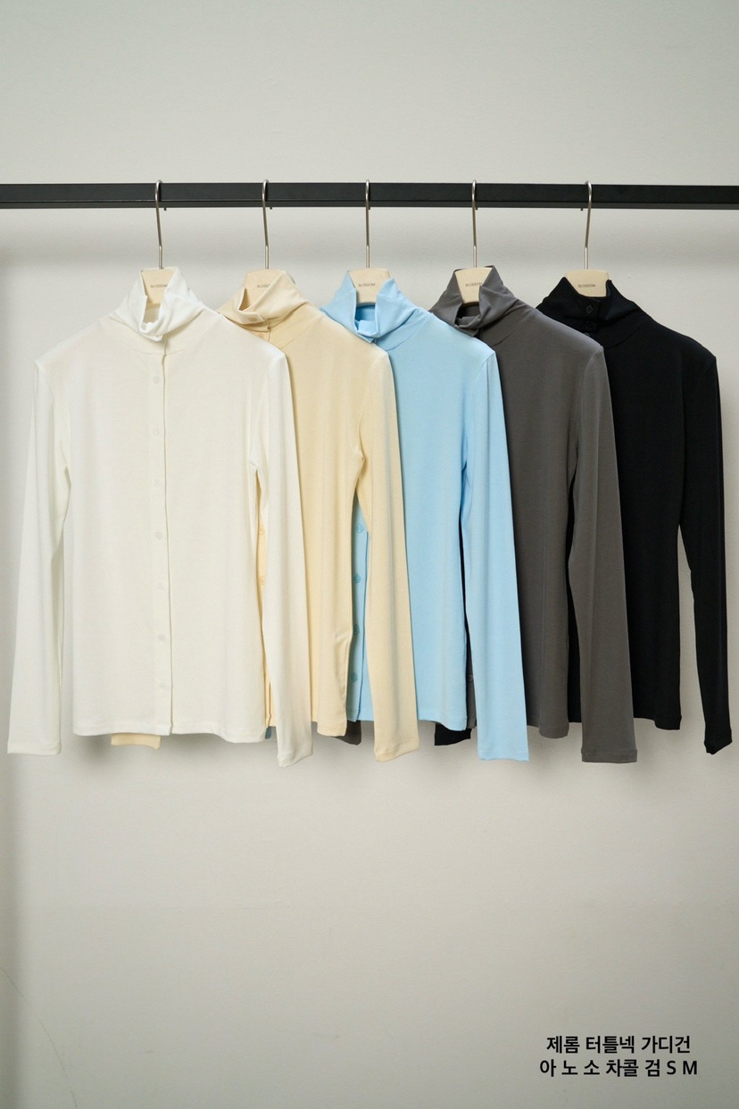 BLOSSOM東大門直郵女士新款休閑時尚26春夏長袖T恤高領開衫BLOSSOM長袖T恤