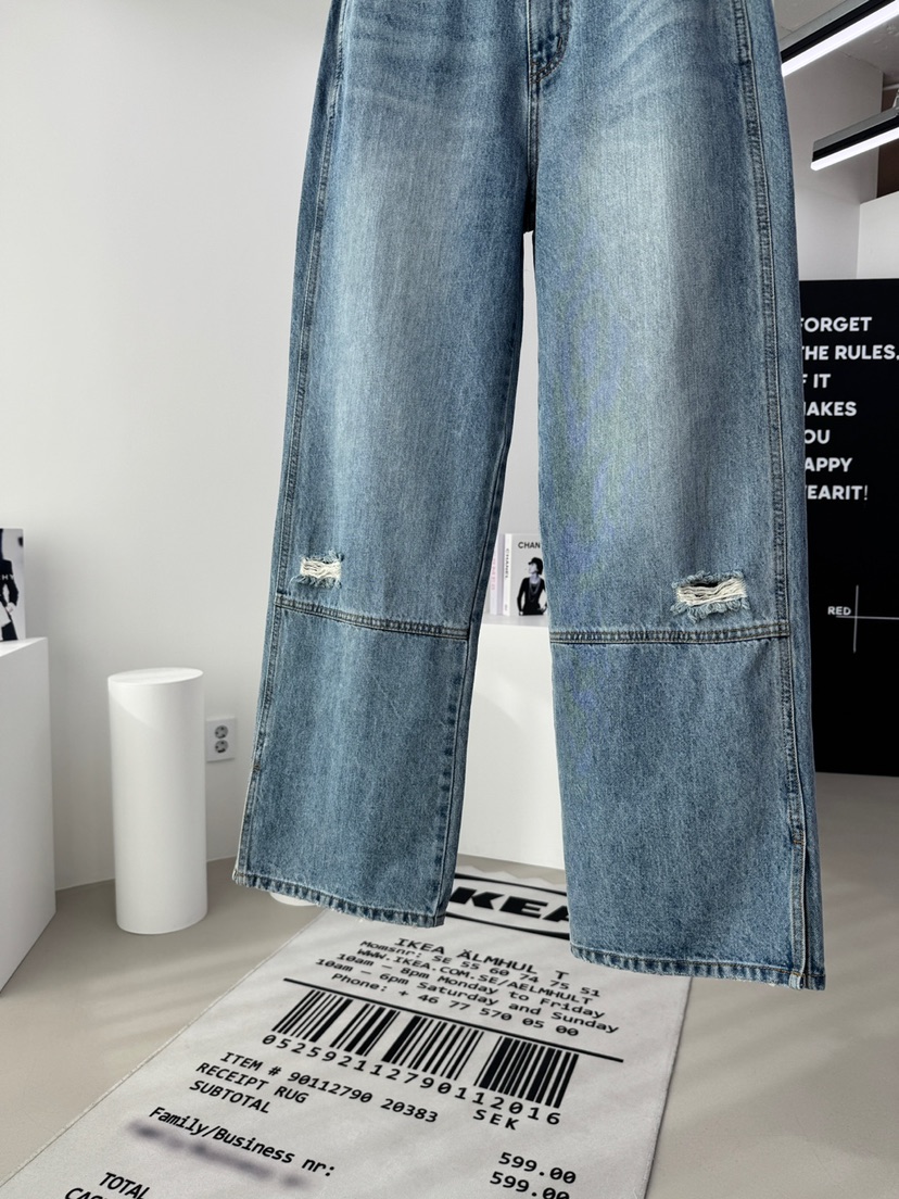 RED-A韓國代購女裝新款26春夏休閑真品時尚職業牛仔褲開衩RED-A牛仔褲