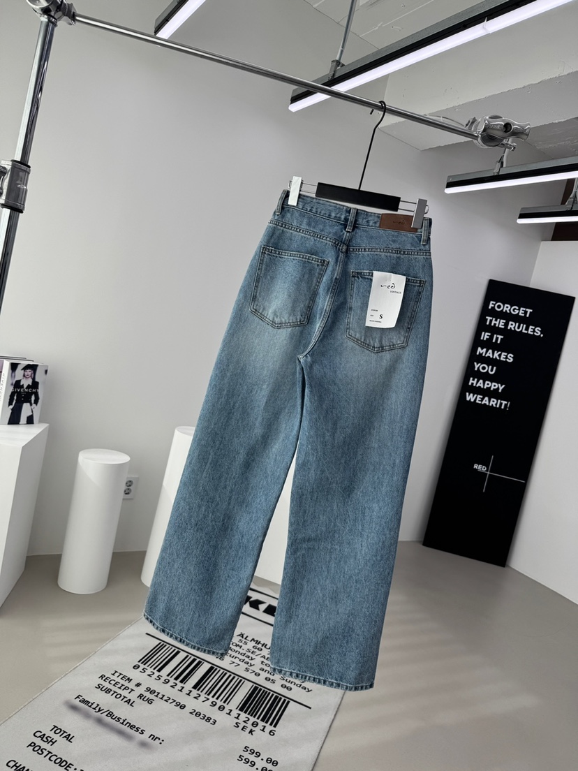 RED-A韓國代購女裝新款26春夏休閑真品時尚職業牛仔褲開衩RED-A牛仔褲