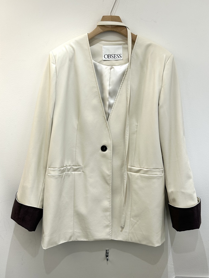 OBSESS東大門直郵女裝新品真品26春夏熱賣推薦休閑夾克皮革OBSESS/EARLY BIRD夾克圖色1