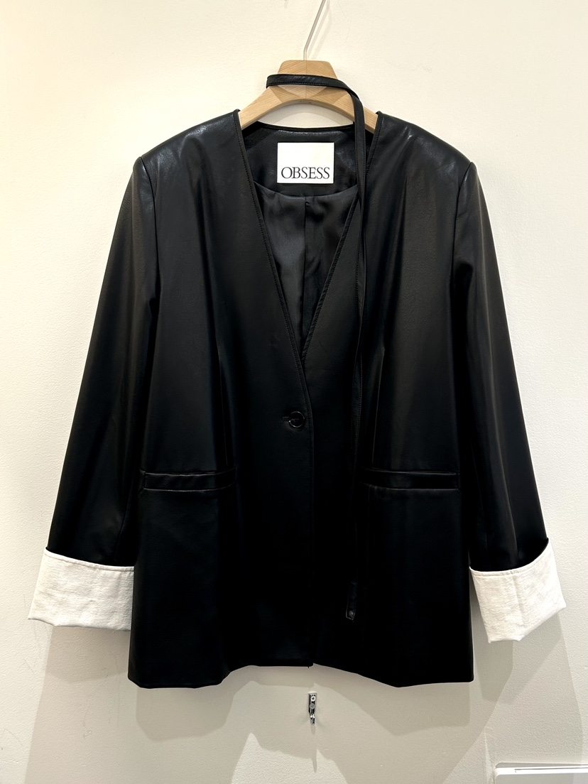 OBSESS東大門直郵女裝新品真品26春夏熱賣推薦休閑夾克皮革OBSESS/EARLY BIRD夾克圖色2