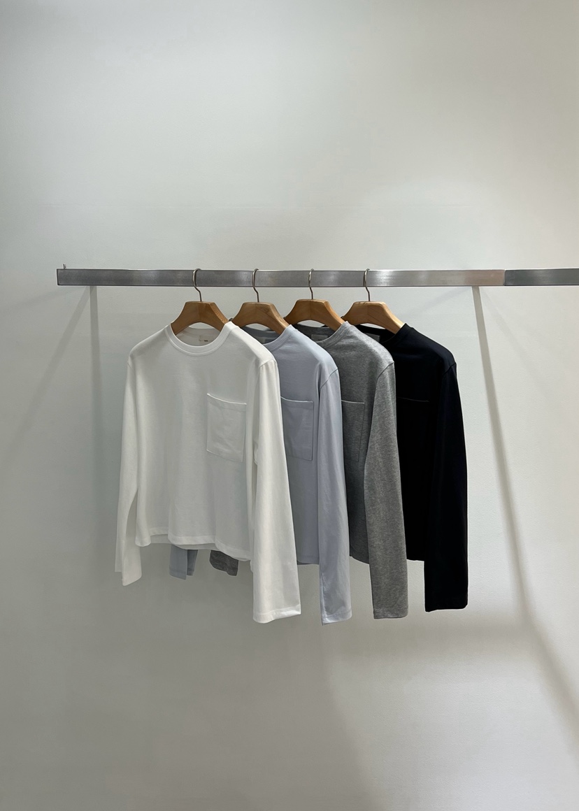 ONESTASTE韓國代購女裝新款26春夏熱賣時尚人氣長袖T恤口袋TASTE/ONESTASTE長袖T恤