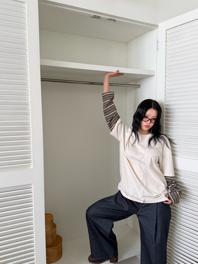 LAIVE東大門實拍女裝新品推薦職業熱賣時尚26春夏長袖T恤LAIVE長袖T恤